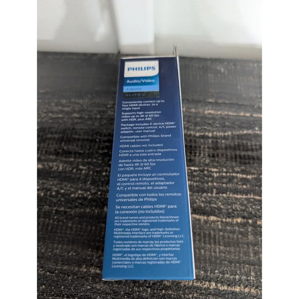 NEW Philips 4 Port HDMI Switch‎ Elite 4K Ultra HD W/Remote +2 HDMI